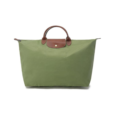 Longchamp 女士织物大号短柄可折叠旅行袋手提包饺子包 1624 089 In Green