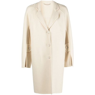Ermanno Scervino Coats Beige In Bianco Chiari E Naturali