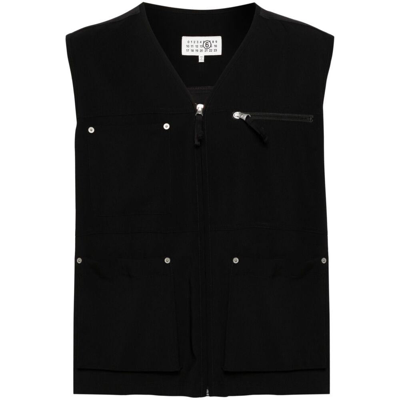 Mm6 Maison Margiela Outwear Waistcoats In Black