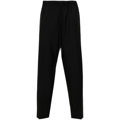 Mm6 Maison Margiela Concealed-fastening Virgin-wool Blend Trousers In Black