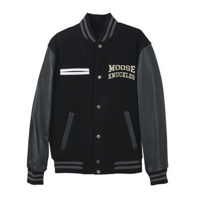 Moose Knuckles Varsity Bomber Jacket Black