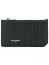 Saint Laurent Compact Leather Card Holder In Black