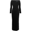 Solace London Long-sleeve Long Dress In Black