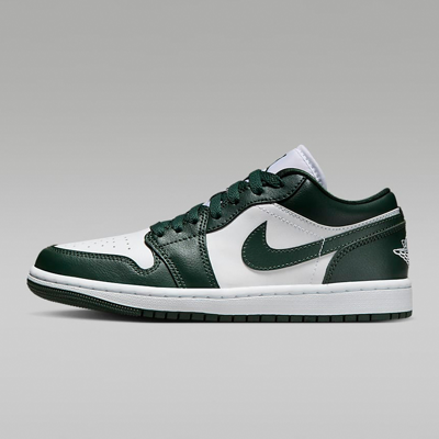 Nike 耐克女鞋air Jordan 1 Low Aj1白绿橄榄绿色低帮篮球鞋dc0774-113 In Green