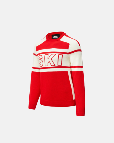 Perfect Moment Ski Merino Wool Sweater In Red