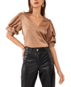 1.STATE WOMEN'S TIERED BUBBLE-SLEEVE V-NECK BLOUSE