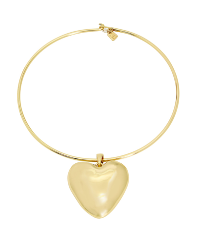 Robert Lee Morris Soho Gold-tone Puffy Heart Pendant Necklace Wire Necklace