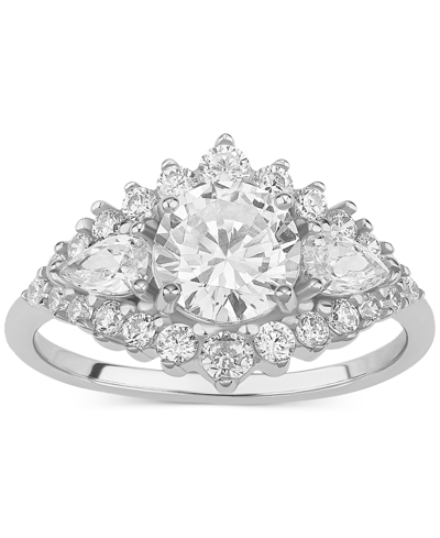 Giani Bernini Cubic Zirconia Halo Cluster Ring In Sterling Silver, Created For Macy's