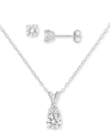 Giani Bernini 2-pc. Set Cubic Zirconia Pendant Necklace & Stud Earrings In Sterling Silver, Created For Macy's In Sterling Silver
