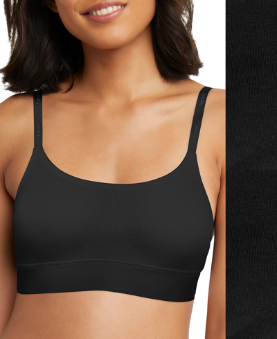 Hanes Women's 2-pk. Originals Ultimate Longline Bralette Dho104 In Black