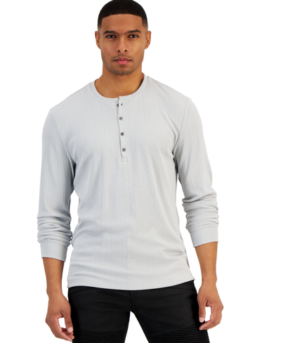 Inc International Concepts Inc Men's Lightweight Ribbed Henley Shirt, Created For Macy's In Misty Harbor