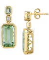 EFFY COLLECTION EFFY GREEN QUARTZ (7-5/8 CT. T.W.) & DIAMOND ACCENT DROP EARRINGS IN 14K GOLD