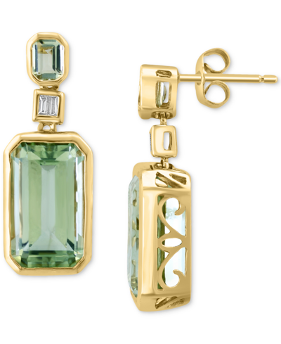 Effy Collection Effy Green Quartz (7-5/8 Ct. T.w.) & Diamond Accent Drop Earrings In 14k Gold In Yellow Gold