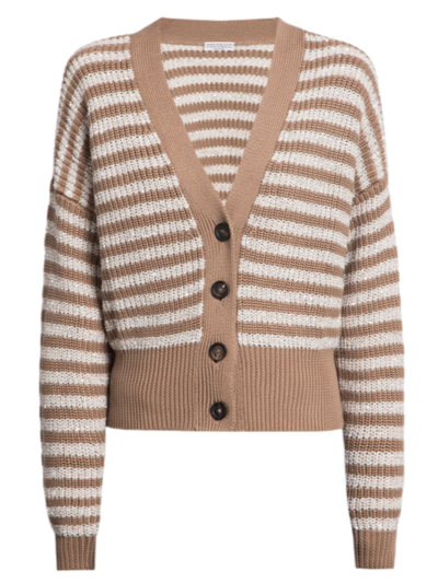 Brunello Cucinelli Sequin Striped Cardigan