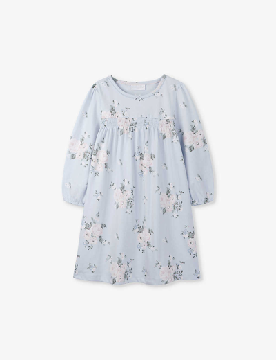 The Little White Company Womens Multi Alice Floral-print Cotton Nightdress 7-10 Years