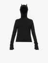 Undercover Womens Black Hooded Slim-fit Stretch-cotton T-shirt