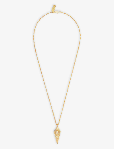 Celeste Starre Womens Gold Athena 18ct Yellow Gold-plated Brass And Moonstone Pendant Necklace