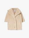 Max Mara Womens Sand Aleggio Relaxed-fit Wool-blend Cape In Brown