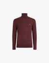 ALLSAINTS ALLSAINTS MEN'S MARS RED MARL MODE LOGO-EMBROIDERED TURTLENECK WOOL JUMPER