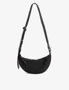 Allsaints Womens Black/black Half Moon Recycled-polyester Cross-body Bag