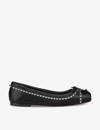 Christian Louboutin Mamadrague Spiked Leather Ballet Flats In Black