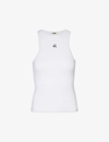 4th & Reckless Everyday Racer Logo-embroidered Stretch-cotton Vest Top In White