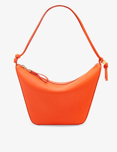 LOEWE LOEWE WOMENS VIVID ORANGE HAMMOCK HOBO MINI LEATHER CROSS-BODY BAG