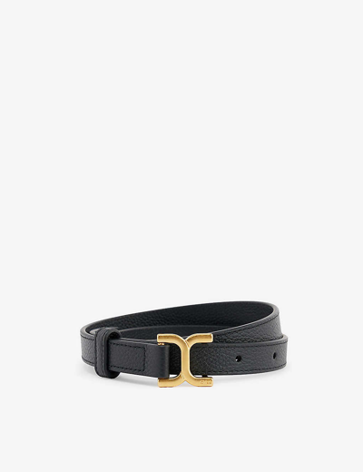 Chloé Chloe Womens Black Marcie Brand-engraved Leather Belt