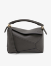 Loewe Puzzle Edge Mini Top-handle Bag In Grained Leather In Dark Grey