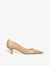Stuart Weitzman Stuart Pointed Toe Kitten Heel Pumps In Tan