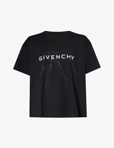 Givenchy Mens Black Graphic-print Boxy-fit Cotton-jersey T-shirt