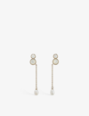 Chloé Chloe Womens Gold Color Darcey Brass And Pearl Drop Earrings