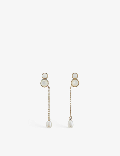 Chloé Chloe Womens Gold Color Darcey Brass And Pearl Drop Earrings