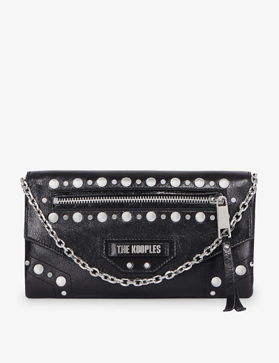 The Kooples Womens Black Jill Small Leather Pouch