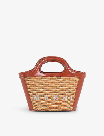 Marni Womens Arabesque Tropicalia Woven Cross-body Bag