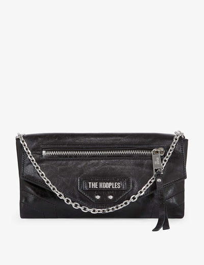 The Kooples Womens Black Jill Small Leather Pouch