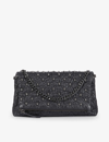 The Kooples Skull Stud Leather Shoulder Bag In Black