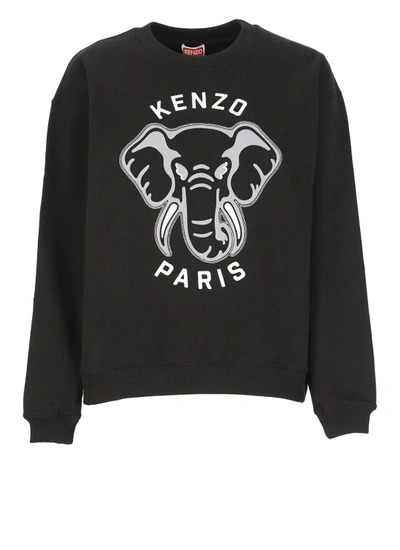 Kenzo Elephant Varsity Jungle Sweatshirt Black Female