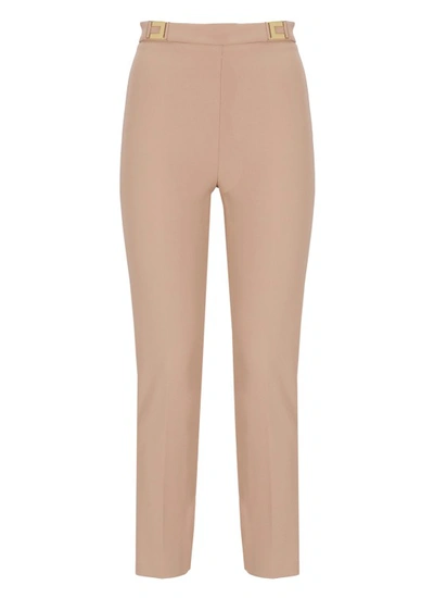 Elisabetta Franchi High-waist Skinny Trousers In Neutrals