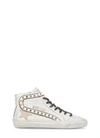 Golden Goose Slide Crystal-embellished Hi-top Sneakers In White