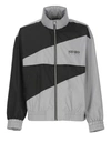 Kenzo Two-tone Logo-print Lightweight Jacket In Grey