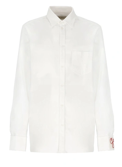 Golden Goose Button-up Oxford Shirt In White