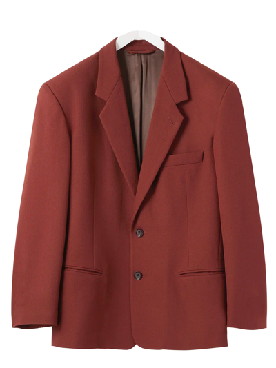 Lemaire Double-breasted Blazer Chocolate In Brown