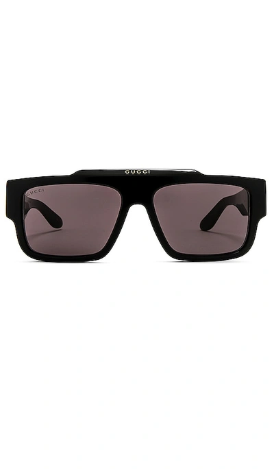 Gucci Flat Top In Shiny Solid Black