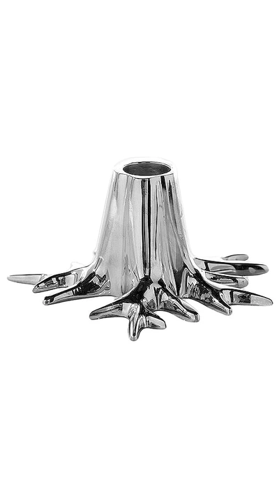 Garden Glory Mini Root Candle Holder In Silver