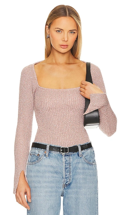 Astr Marina Sweater In Dusty Rose