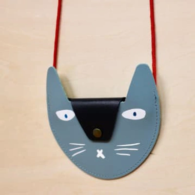 Ark Colour Design Cat Pocket Purse In Heritage Blue/ Navy