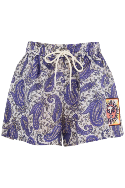 Zimmermann Devi Relaxed Silk Shorts In Mixed Colours
