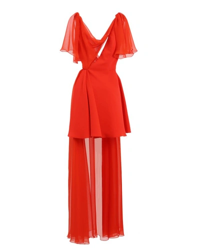 Gemy Maalouf High-low Asymmetrical Crepe Dress - Short Dresses In Red