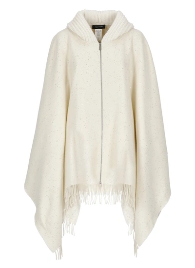 Fabiana Filippi Knitted Zip-up Cape In Neutrals